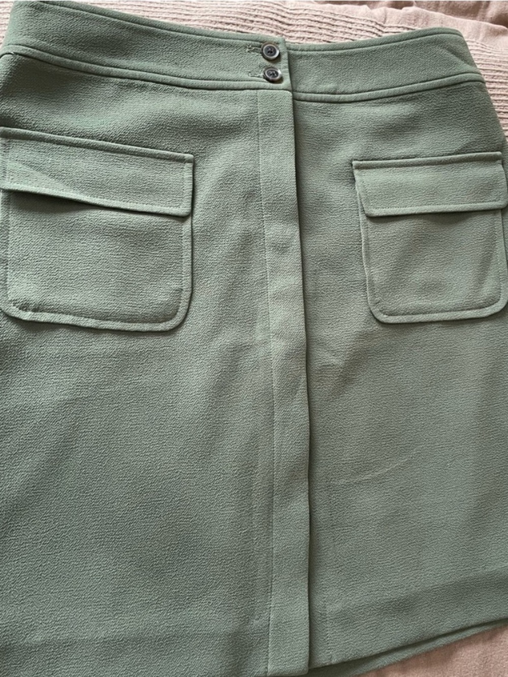 Sage green skirt with pockets